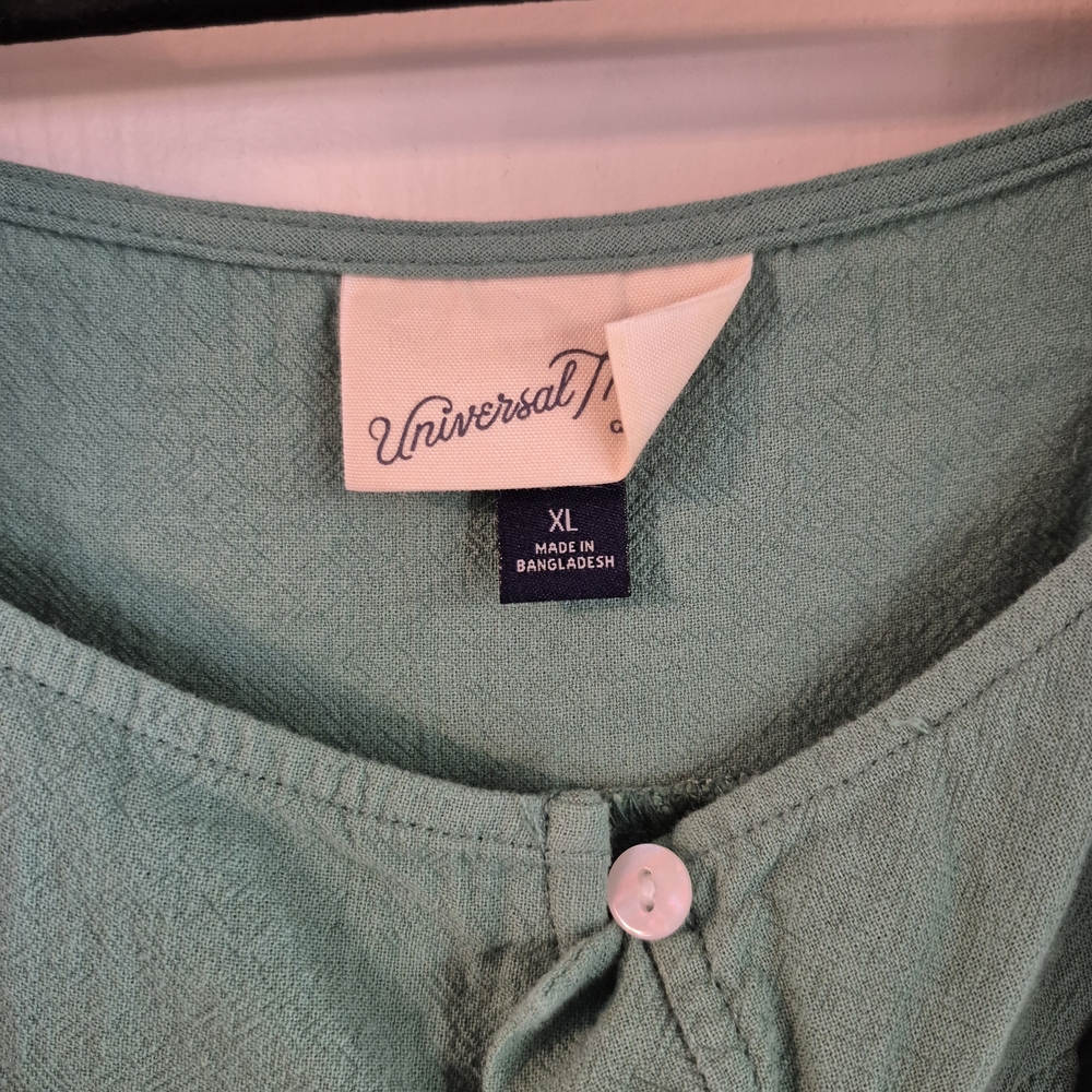 Universal Thread Green Ruffle Strap Button-Down D… - image 2